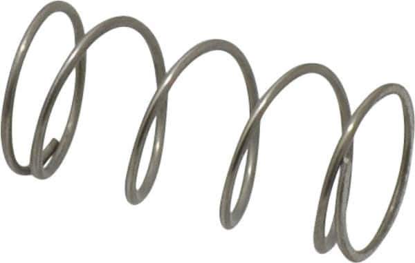 Value Collection - 0.6" OD, 0.041" Wire, 1-1/4" Free Length, Compression Spring - 5.11 Lb Spring Rating, Stainless Steel - Eagle Tool & Supply