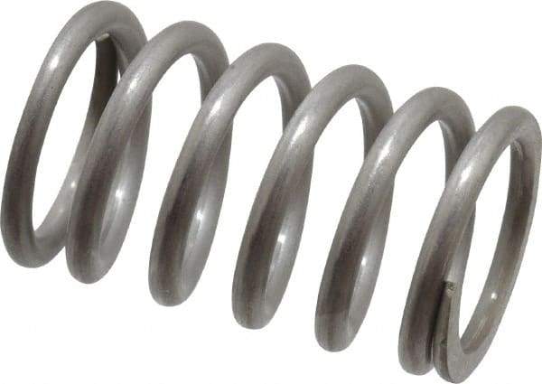 Value Collection - 0.6" OD, 0.072" Wire, 1" Free Length, Compression Spring - 47.36 Lb Spring Rating, Stainless Steel - Eagle Tool & Supply