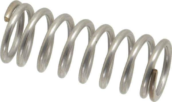 Value Collection - 0.6" OD, 0.072" Wire, 1-1/2" Free Length, Compression Spring - 29.9 Lb Spring Rating, Stainless Steel - Eagle Tool & Supply