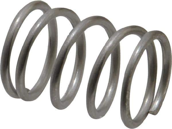 Value Collection - 0.72" OD, 0.072" Wire, 1" Free Length, Compression Spring - 34.28 Lb Spring Rating, Stainless Steel - Eagle Tool & Supply