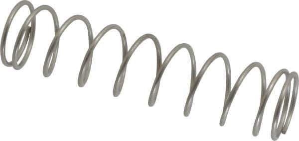 Value Collection - 0.975" OD, 0.072" Wire, 4" Free Length, Compression Spring - 4.86 Lb Spring Rating, Stainless Steel - Eagle Tool & Supply