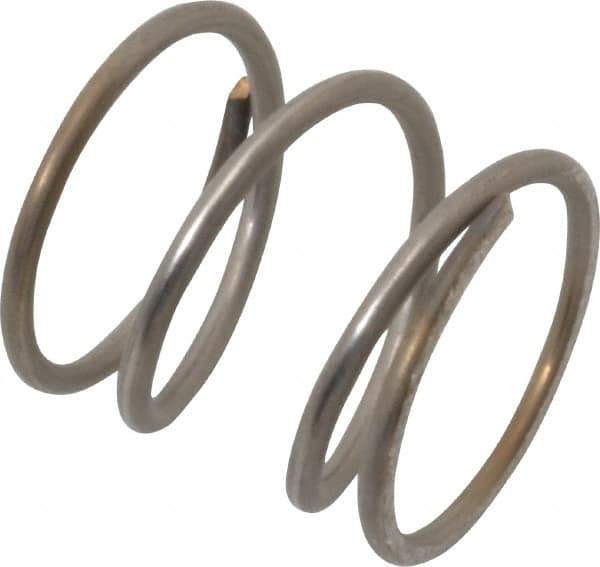 Value Collection - 0.975" OD, 0.08" Wire, 1" Free Length, Compression Spring - 31.49 Lb Spring Rating, Stainless Steel - Eagle Tool & Supply