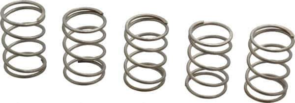 Value Collection - 0.975" OD, 0.08" Wire, 1-1/2" Free Length, Compression Spring - 19.73 Lb Spring Rating, Stainless Steel - Eagle Tool & Supply