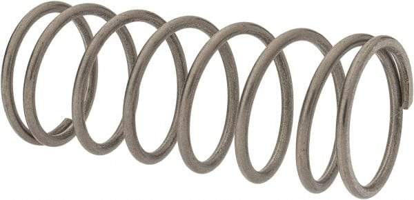 Value Collection - 0.975" OD, 0.08" Wire, 2-1/2" Free Length, Compression Spring - 11.3 Lb Spring Rating, Stainless Steel - Eagle Tool & Supply