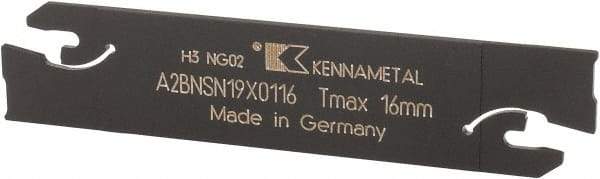 Kennametal - 3/4" Blade Height, 0.0709" Blade Width, 3.3858" OAL, Neutral Cut, Double End Indexable Cut-Off Blade - 16mm Max Depth of Cut, A2BNSN Blade, A2 Cut-Off Series - Eagle Tool & Supply