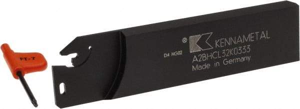 Kennametal - 1.2598" Blade Height, 0.315" Blade Width, 4.9213" OAL, Left Hand Cut, Single End Indexable Cut-Off Blade - 33mm Max Depth of Cut, A2BNC Blade, A2 Cut-Off Series - Eagle Tool & Supply