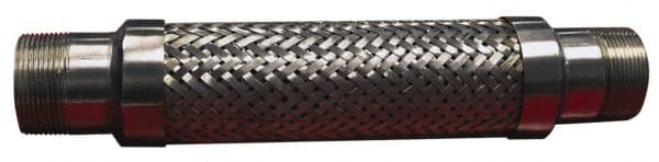 Made in USA - 48" OAL, 1-1/2" ID, 465 Max psi, Flexible Metal Hose Assembly - Eagle Tool & Supply