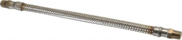 Made in USA - 12" OAL, 1/4" ID, 2,030 Max psi, Flexible Metal Hose Assembly - Eagle Tool & Supply