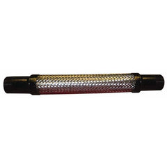 Made in USA - 10-1/2" OAL, 2" ID, 448 Max psi, Flexible Metal Hose Assembly - Eagle Tool & Supply