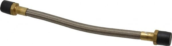 Made in USA - 12" OAL, 1/2" ID, 1,500 Max psi, Flexible Metal Hose Assembly - Eagle Tool & Supply