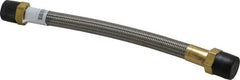 Made in USA - 12" OAL, 5/8" ID, 1,200 Max psi, Flexible Metal Hose Assembly - Eagle Tool & Supply