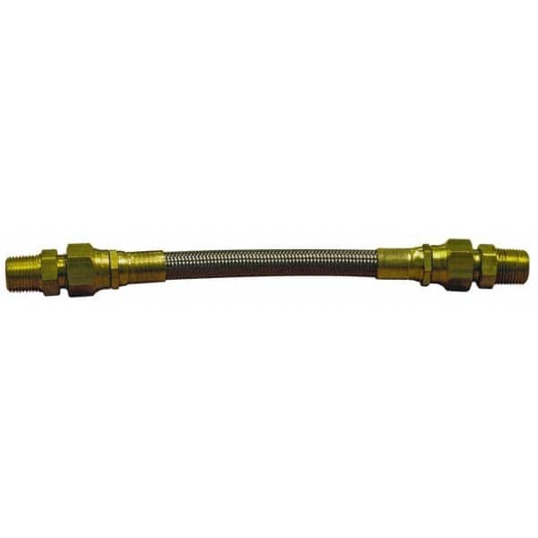 Made in USA - 24" OAL, 3/16" ID, 3,000 Max psi, Flexible Metal Hose Assembly - Eagle Tool & Supply