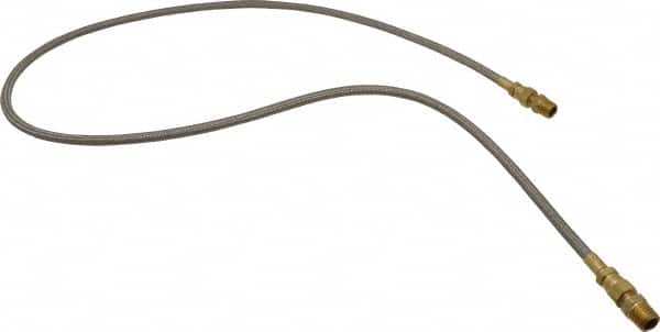 Made in USA - 48" OAL, 1/4" ID, 3,000 Max psi, Flexible Metal Hose Assembly - Eagle Tool & Supply