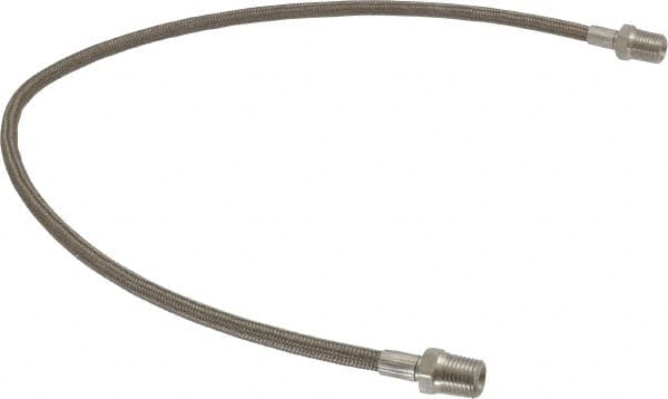 Made in USA - 24" OAL, 1/4" ID, 3,000 Max psi, Flexible Metal Hose Assembly - Eagle Tool & Supply