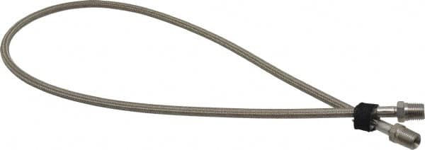 Made in USA - 36" OAL, 1/4" ID, 3,000 Max psi, Flexible Metal Hose Assembly - Eagle Tool & Supply