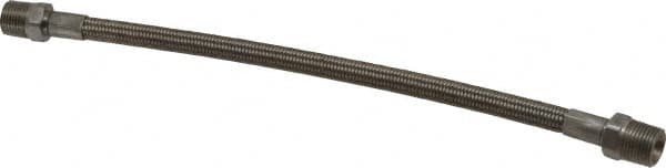 Made in USA - 12" OAL, 5/16" ID, 2,500 Max psi, Flexible Metal Hose Assembly - Eagle Tool & Supply