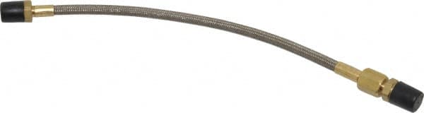 Made in USA - 12" OAL, 1/4" ID, 3,000 Max psi, Flexible Metal Hose Assembly - Eagle Tool & Supply