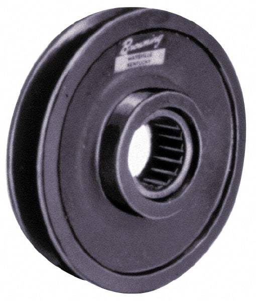 Browning - 1 Inside x 3.96" Outside Diam, 1" Wide Pulley Slot, Cast Iron Idler Pulley - 5L/B Belt Section - Eagle Tool & Supply