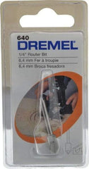 Dremel - 1/4" Diam, 1.2" Overall Length, High Speed Steel, V-Groove, Edge Profile Router Bit - 1/8" Shank Diam x 0.4" Shank Length, Uncoated - Eagle Tool & Supply