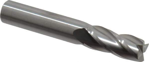 RobbJack - 7/16", 1" LOC, 7/16" Shank Diam, 2-3/4" OAL, 4 Flute, Solid Carbide Square End Mill - Single End, Uncoated, Spiral Flute, 30° Helix, Centercutting, Right Hand Cut, Right Hand Flute, Series TR-404 - Eagle Tool & Supply