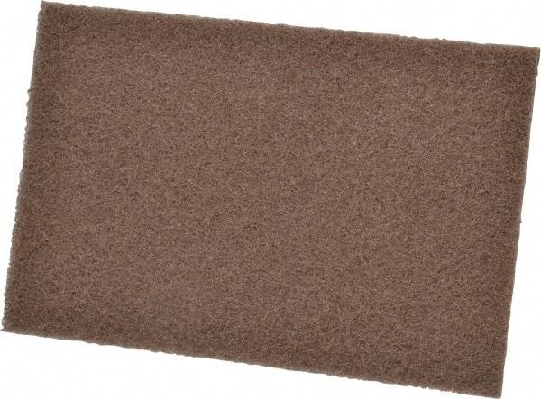 3M - Medium Grade, Aluminum Oxide Hand Pad - Tan, 6" Wide x 9" Long, Nonwoven - Eagle Tool & Supply