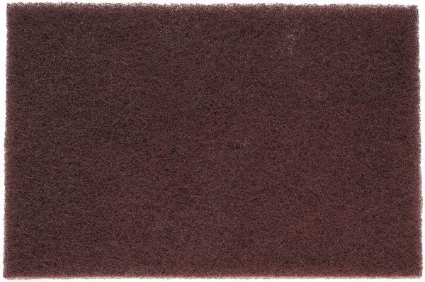 3M - Very Fine Grade, Aluminum Oxide Hand Pad - Maroon, 6" Wide x 9" Long, Nonwoven - Eagle Tool & Supply