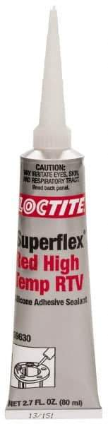 Loctite - 80 mL Tube Red RTV Silicone Joint Sealant - 30 min Tack Free Dry Time, 24 hr Full Cure Time, Series 135 - Eagle Tool & Supply