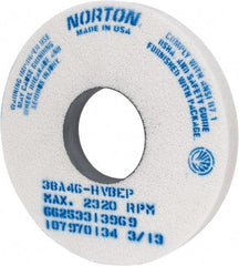 Norton - 14" Diam x 5" Hole x 1-1/2" Thick, H Hardness, 46 Grit Surface Grinding Wheel - Aluminum Oxide, Type 1, Coarse Grade, 2,320 Max RPM, Vitrified Bond, No Recess - Eagle Tool & Supply
