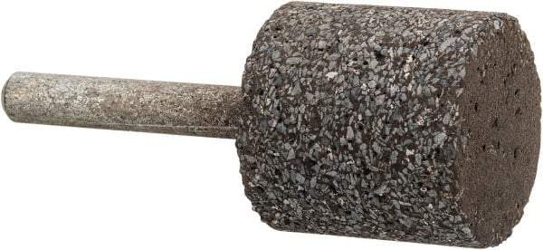 Norton - 1" Head Diam x 1" Thickness, W220, Cylinder End, Zirconia Alumina Mounted Point - Very Coarse Grade, 24 Grit, 30,370 RPM - Eagle Tool & Supply