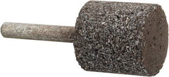 Norton - 1" Head Diam x 1" Thickness, W220, Cylinder End, Zirconia Alumina Mounted Point - Very Coarse Grade, 24 Grit, 30,370 RPM - Eagle Tool & Supply