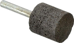 Norton - 1" Head Diam x 1" Thickness, W220, Cylinder End, Zirconia Alumina Mounted Point - Very Coarse Grade, 30 Grit, 30,370 RPM - Eagle Tool & Supply