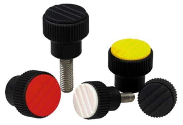 KIPP - 1.02" Head, Knurled Knob - Threaded Stem, Thermoplastic - Eagle Tool & Supply