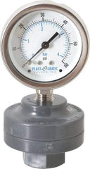 Plast-O-Matic - 60 Max psi, 2 Inch Dial Diameter, PVC Pressure Gauge Guard and Isolator - 3% Accuracy - Eagle Tool & Supply