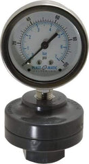 Plast-O-Matic - 100 Max psi, 2 Inch Dial Diameter, PVC Pressure Gauge Guard and Isolator - 3% Accuracy - Eagle Tool & Supply