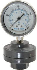 Plast-O-Matic - 200 Max psi, 2 Inch Dial Diameter, PVC Pressure Gauge Guard and Isolator - 3% Accuracy - Eagle Tool & Supply