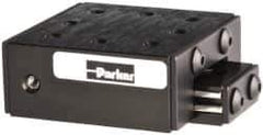 Parker - 25 Lb. Capacity, 6-32 Mount Hole, 1" Travel, Ball Bearing Slide Table - Single Axis, 8 Mounting Holes, 1-3/4" Long x 1-3/4" Wide x 3/4" High - Eagle Tool & Supply