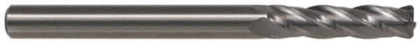 SGS - 10mm, 22mm LOC, 10mm Shank Diam, 4" OAL, 6 Flute, Solid Carbide Square End Mill - Single End, AlTiN Finish, Spiral Flute, 45° Helix, Centercutting, Right Hand Cut, Right Hand Flute, Series 57 - Eagle Tool & Supply