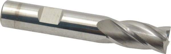 SGS - 1/2", 4 Flute, Single End, Solid Carbide, 0.015" Corner Radius End Mill - 3" OAL, 30° Helix, Right Hand Flute, 1" LOC, Right Hand Cut - Eagle Tool & Supply