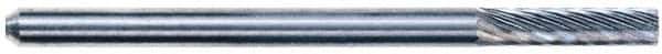 M.A. Ford - 1/8" Cut Diam, 1/8" Shank Diam, Taper Head Single Cut Burr - Carbide, Radius End, 1/2" LOC, 3" OAL - Eagle Tool & Supply