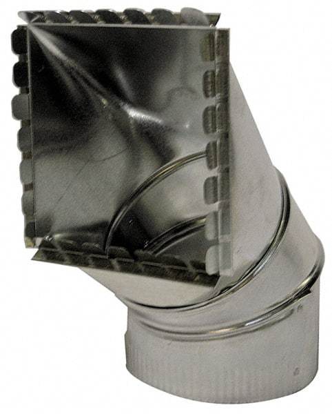 Made in USA - 8" ID Galvanized Duct Square Takeoff - 12" Long x 6-1/2" Wide, Standard Gage, 16 Piece - Eagle Tool & Supply