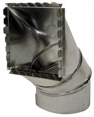 Made in USA - 7" ID Galvanized Duct Square Takeoff - 10" Long x 6-1/2" Wide, Standard Gage, 16 Piece - Eagle Tool & Supply