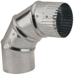 Made in USA - 3" ID Galvanized Duct Round Adjustable Elbow - Standard Gage, 30 Piece - Eagle Tool & Supply