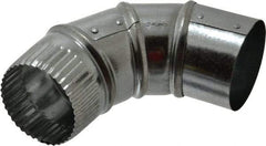 Made in USA - 3" ID Galvanized Duct Round Adjustable Elbow - 26 Gage, 30 Piece - Eagle Tool & Supply