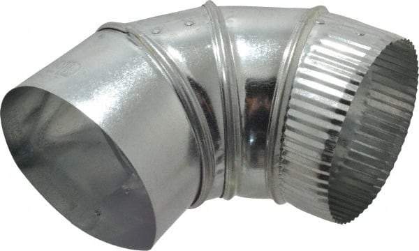 Made in USA - 5" ID Galvanized Duct Round Adjustable Elbow - Standard Gage, 30 Piece - Eagle Tool & Supply