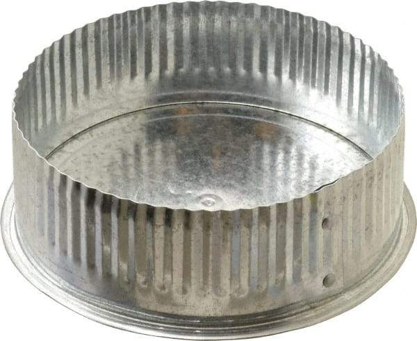 Made in USA - 6" ID Galvanized Duct Tee Cover with Crimp - Standard Gage, 30 Piece - Eagle Tool & Supply