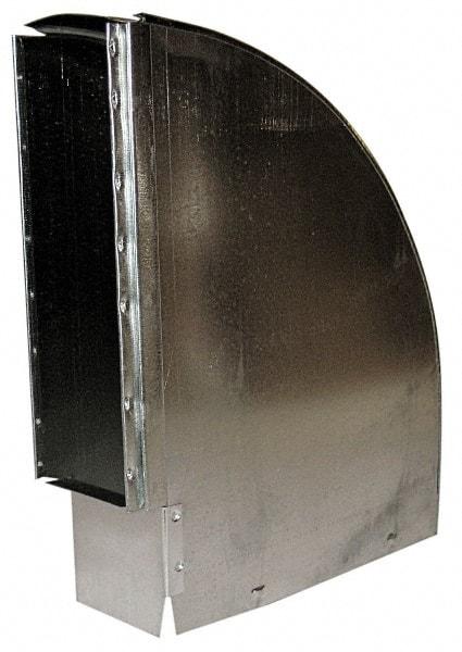 Made in USA - Galvanized Duct Flatway 90° Stack El - 12" Wide x 3-1/4" High, Standard Gage, 10 Piece - Eagle Tool & Supply