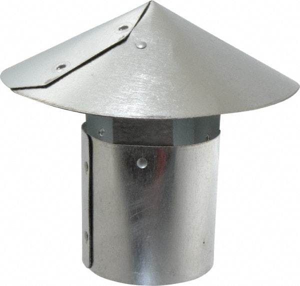 Made in USA - 3" ID Galvanized Duct Rain Cap - 28 Gage, 24 Piece - Eagle Tool & Supply