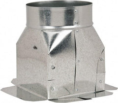 Made in USA - 6" ID Galvanized Duct Top Ceiling Box - 6" Long x 6" Wide, Standard Gage, 25 Piece - Eagle Tool & Supply