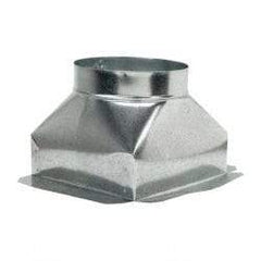 Made in USA - 8" ID Galvanized Duct Top Ceiling Box - 10" Long x 10" Wide x 7-3/4" High, Standard Gage, 12 Piece - Eagle Tool & Supply