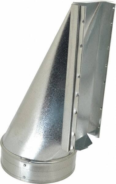 Made in USA - 6" ID Galvanized Duct End Stack Boot - 3-1/4" Long x 10" Wide, Standard Gage, 25 Piece - Eagle Tool & Supply